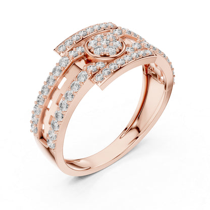 14K Rose Gold Round Lab-Grown Diamond Everyday Wear Ring for Women | Pure Carat