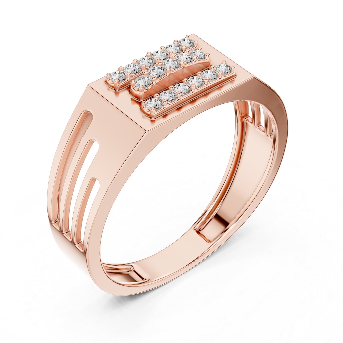 18K Rose Gold Round Lab-Grown Diamond Engagement Ring for Women | Pure Carat