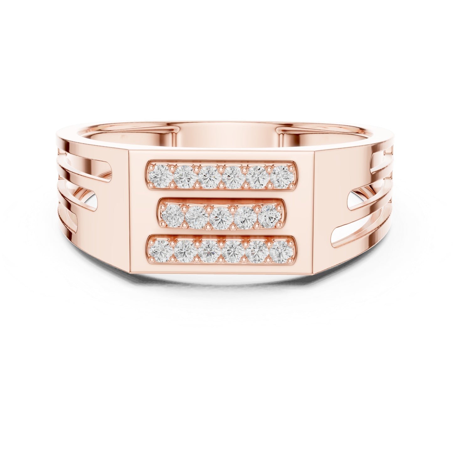 18K Rose Gold Round Lab-Grown Diamond Engagement Ring for Women | Pure Carat