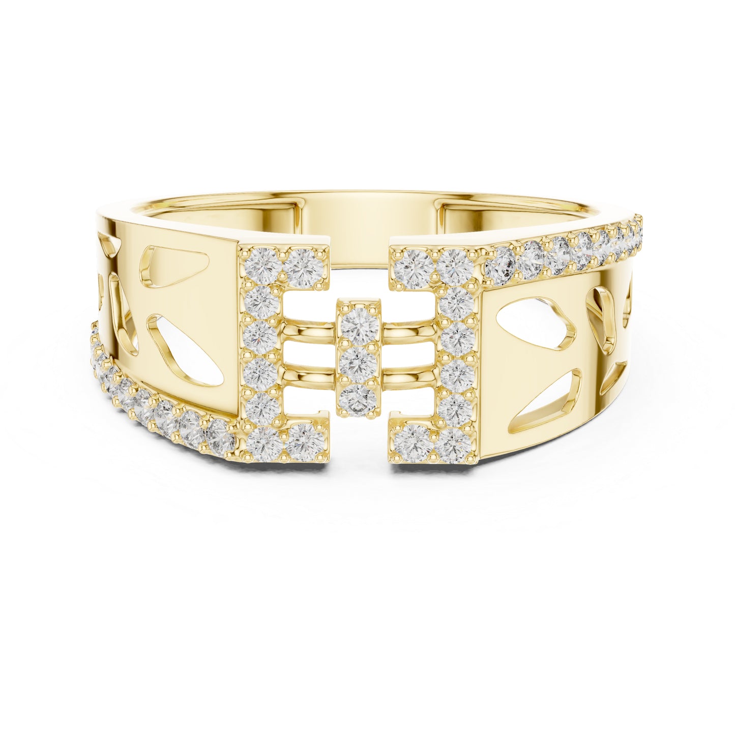 14K Yellow Gold Round Lab-Grown Diamond Bridal Drop Ring for Women | Pure Carat