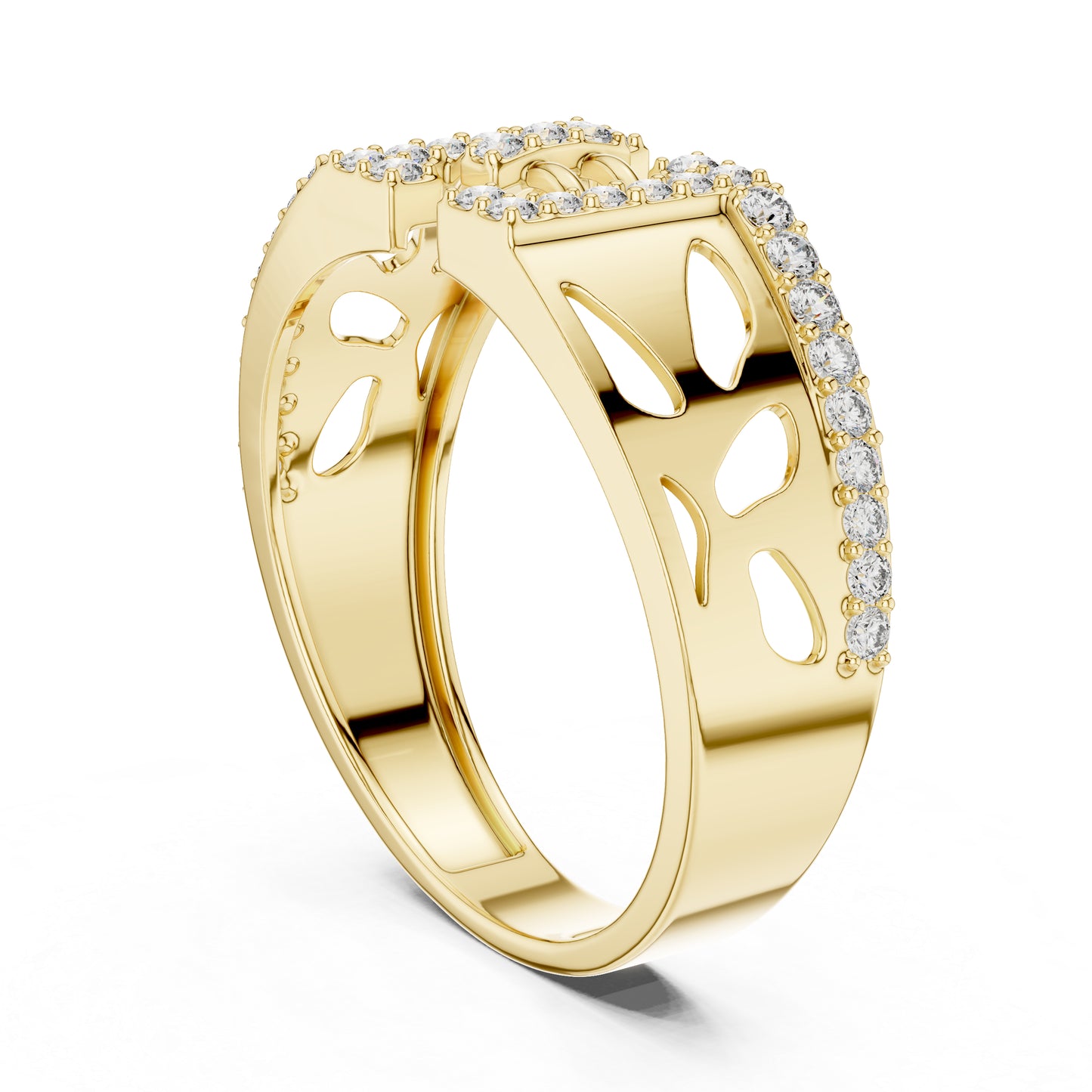 14K Yellow Gold Round Lab-Grown Diamond Bridal Drop Ring for Women | Pure Carat