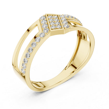 14K White Gold Round Lab-Grown Diamond Office Wear Stud Ring for Women | Pure Carat