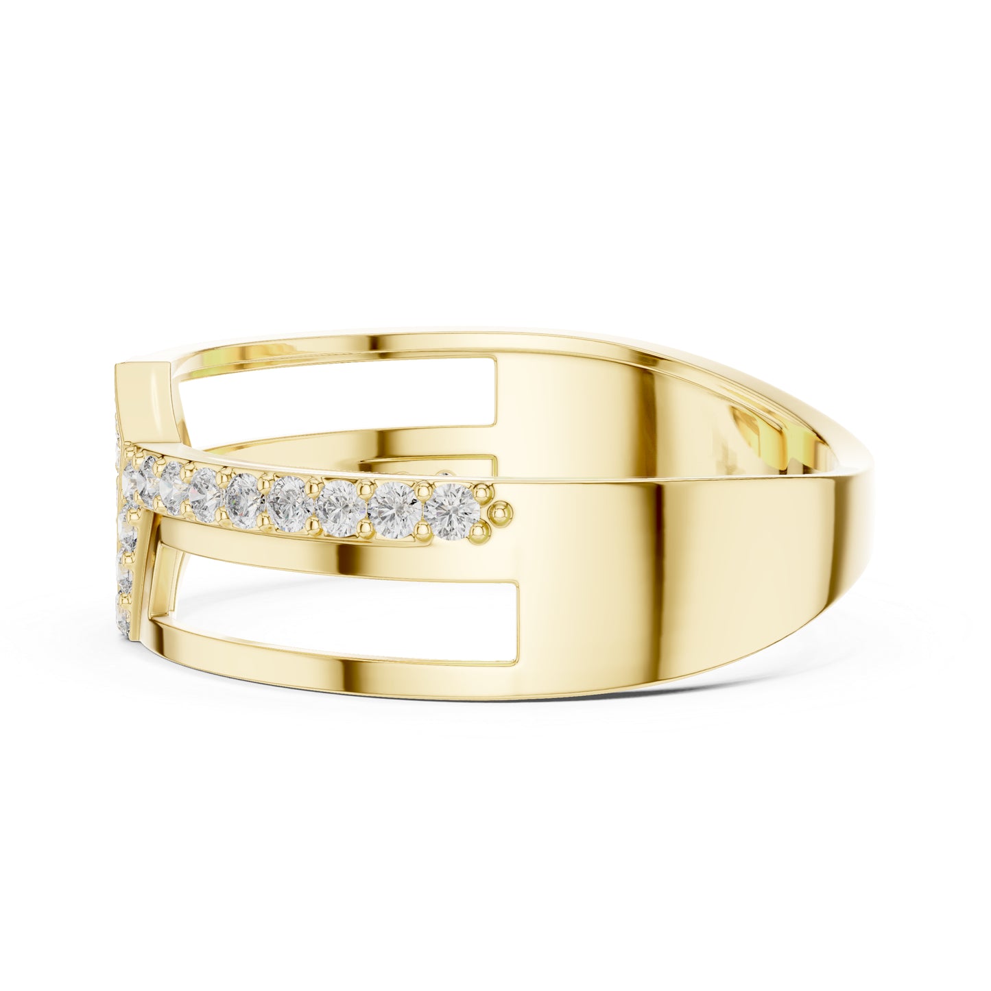 14K White Gold Round Lab-Grown Diamond Office Wear Stud Ring for Women | Pure Carat
