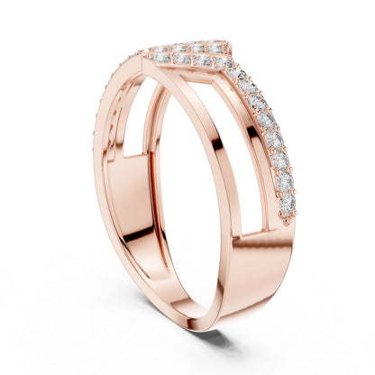14K White Gold Round Lab-Grown Diamond Office Wear Stud Ring for Women | Pure Carat