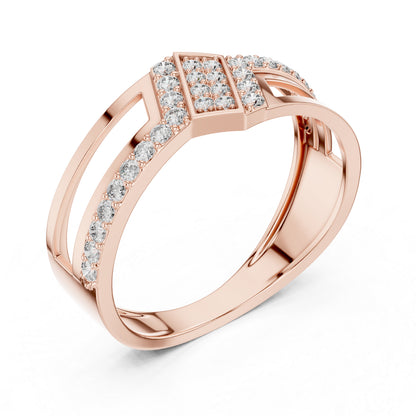 14K White Gold Round Lab-Grown Diamond Office Wear Stud Ring for Women | Pure Carat