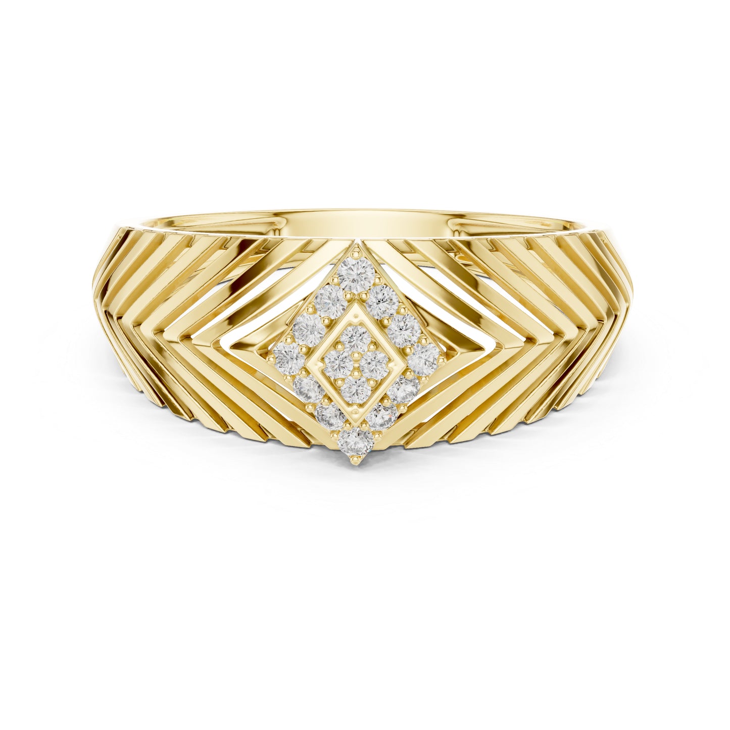 14K Rose Gold Round Lab-Grown Diamond Party Wear Ring for Women | Pure Carat