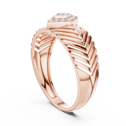 14K Rose Gold Round Lab-Grown Diamond Party Wear Ring for Women | Pure Carat