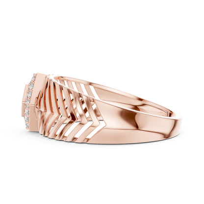 14K Rose Gold Round Lab-Grown Diamond Party Wear Ring for Women | Pure Carat