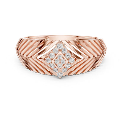 14K Rose Gold Round Lab-Grown Diamond Party Wear Ring for Women | Pure Carat