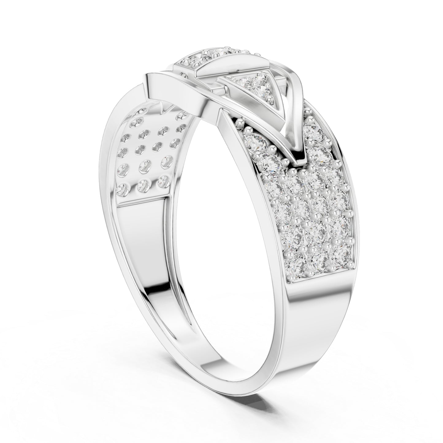 14K White Gold Round Lab-Grown Diamond Anniversary Drop Ring for Women | Pure Carat