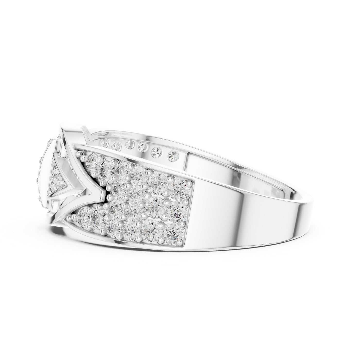14K White Gold Round Lab-Grown Diamond Anniversary Drop Ring for Women | Pure Carat