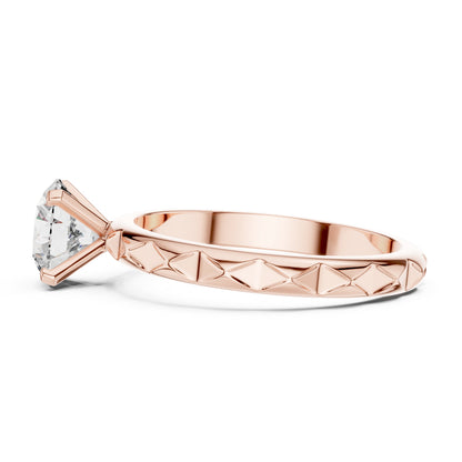 18K Yellow Gold Round Lab-Grown Diamond Engagement Ring | PureCarat