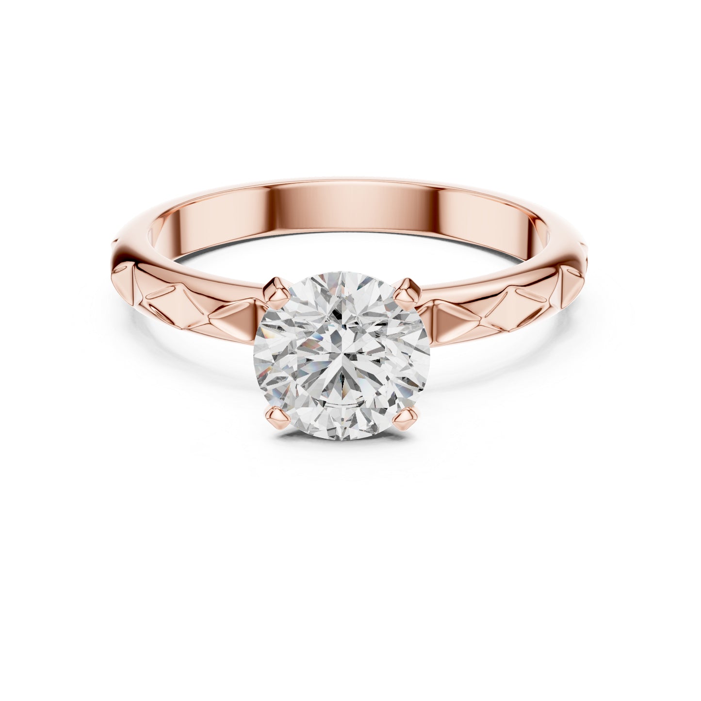 18K Yellow Gold Round Lab-Grown Diamond Engagement Ring | PureCarat