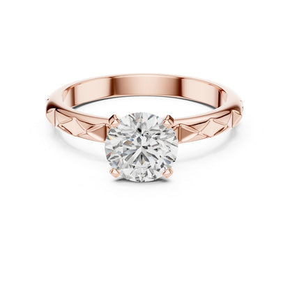 18K Yellow Gold Round Lab-Grown Diamond Engagement Ring | PureCarat