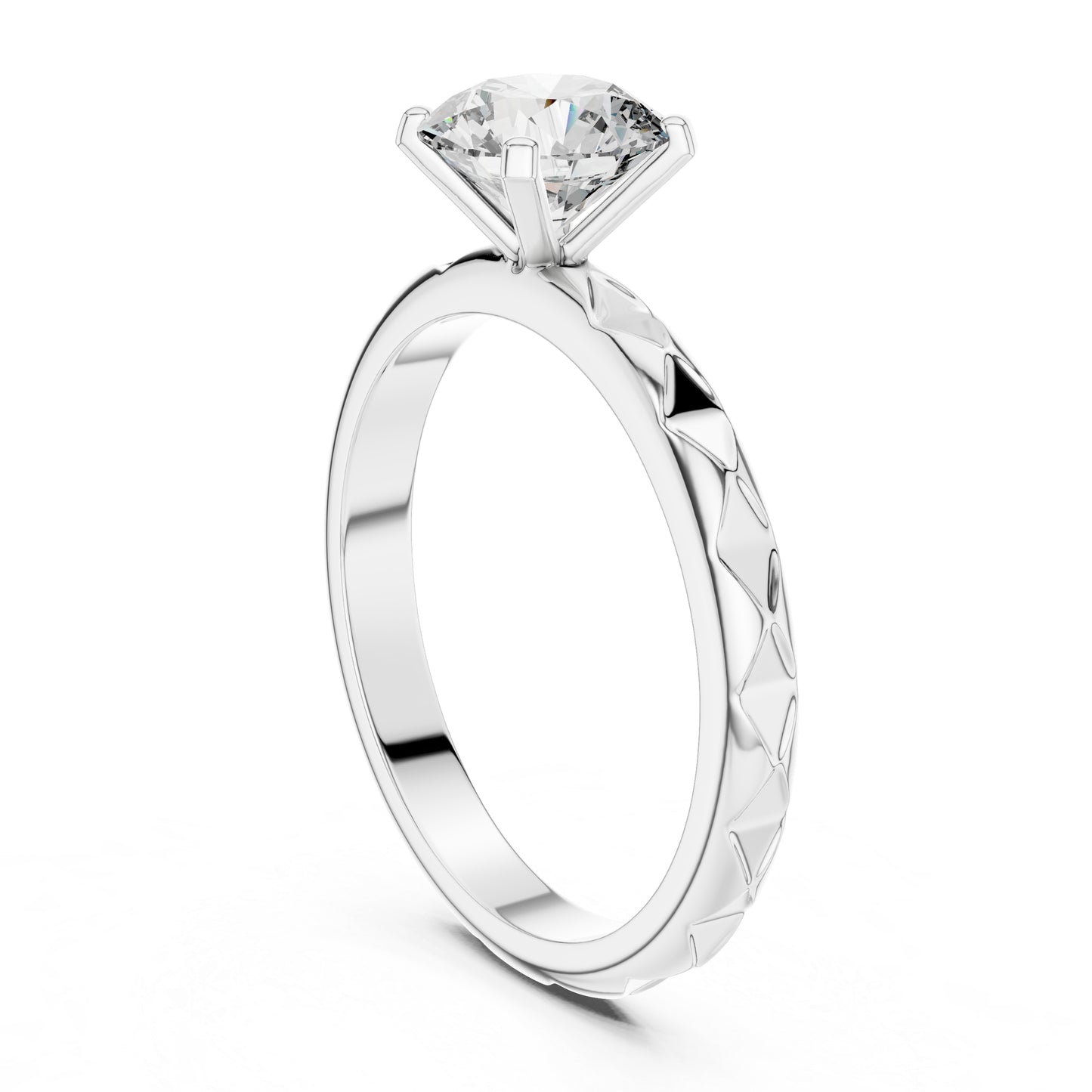18K Yellow Gold Round Lab-Grown Diamond Engagement Ring | PureCarat