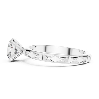 18K Yellow Gold Round Lab-Grown Diamond Engagement Ring | PureCarat