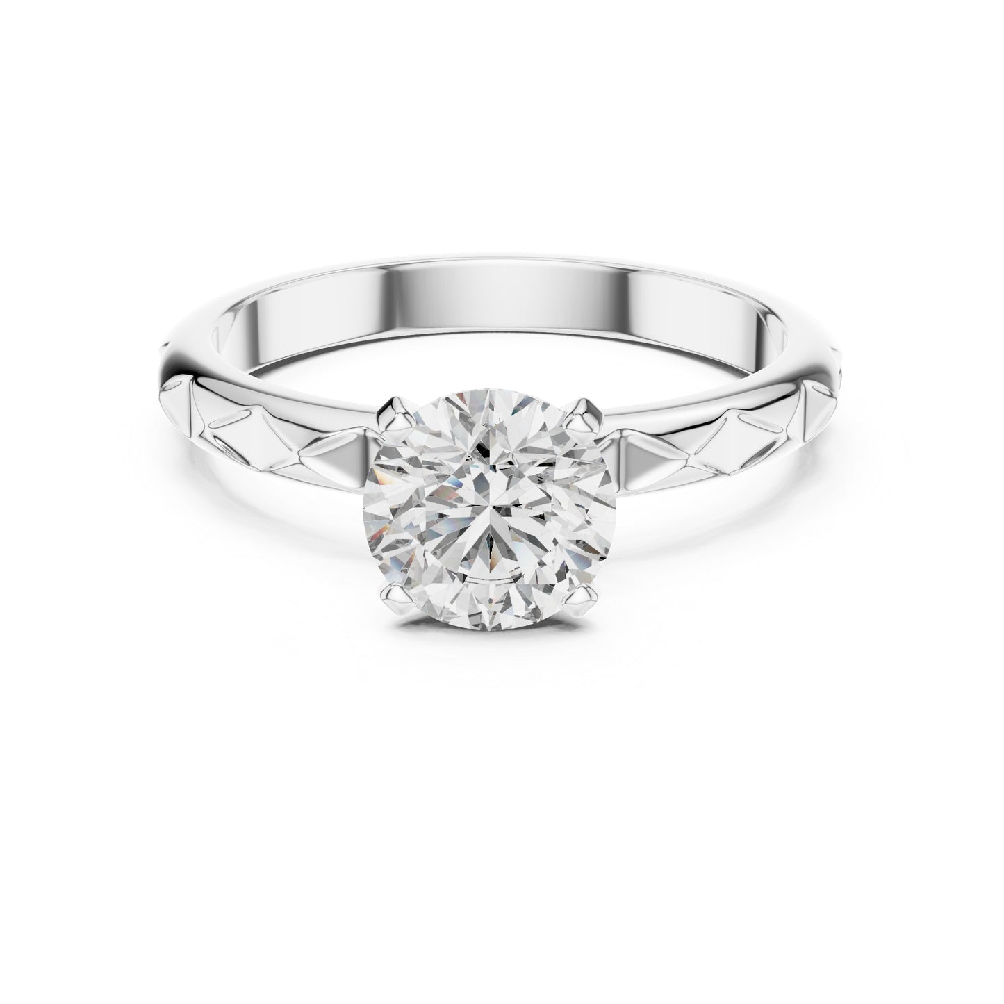 18K Yellow Gold Round Lab-Grown Diamond Engagement Ring | PureCarat