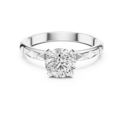 18K Yellow Gold Round Lab-Grown Diamond Engagement Ring | PureCarat