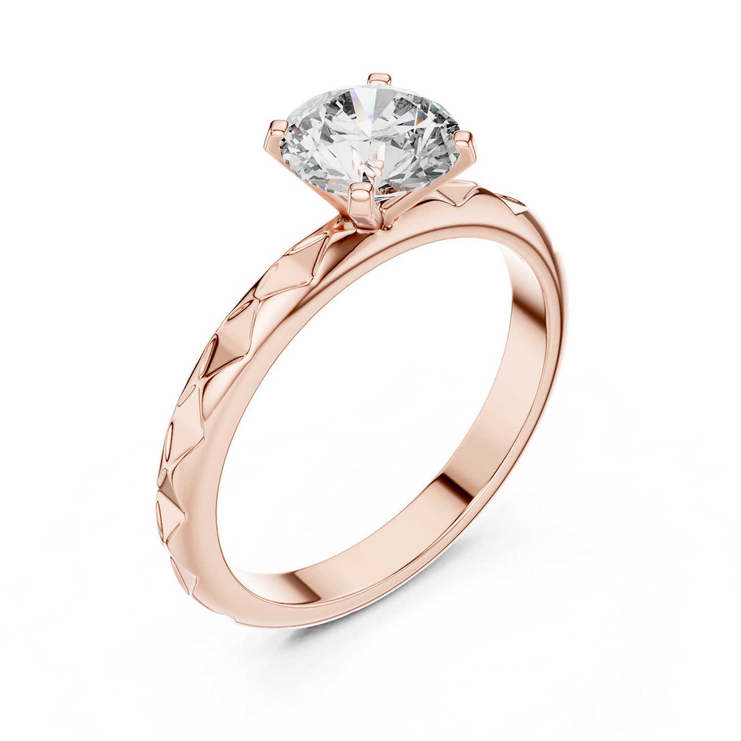 18K Yellow Gold Round Lab-Grown Diamond Engagement Ring | PureCarat