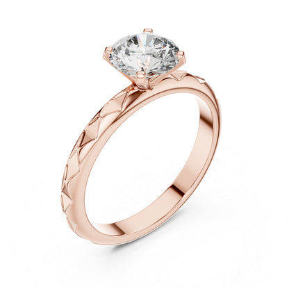 18K Yellow Gold Round Lab-Grown Diamond Engagement Ring | PureCarat