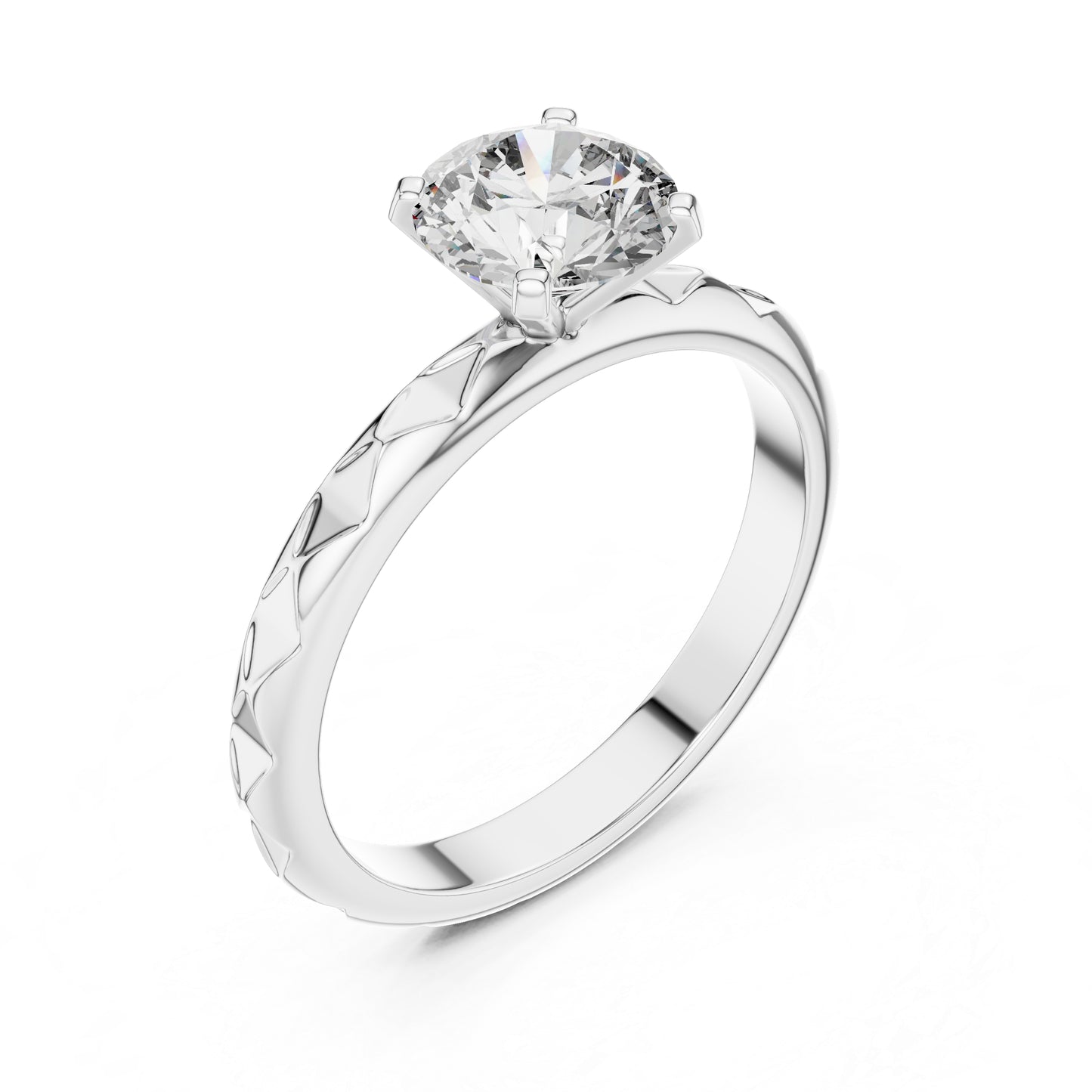 18K Yellow Gold Round Lab-Grown Diamond Engagement Ring | PureCarat