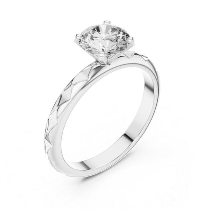 18K Yellow Gold Round Lab-Grown Diamond Engagement Ring | PureCarat