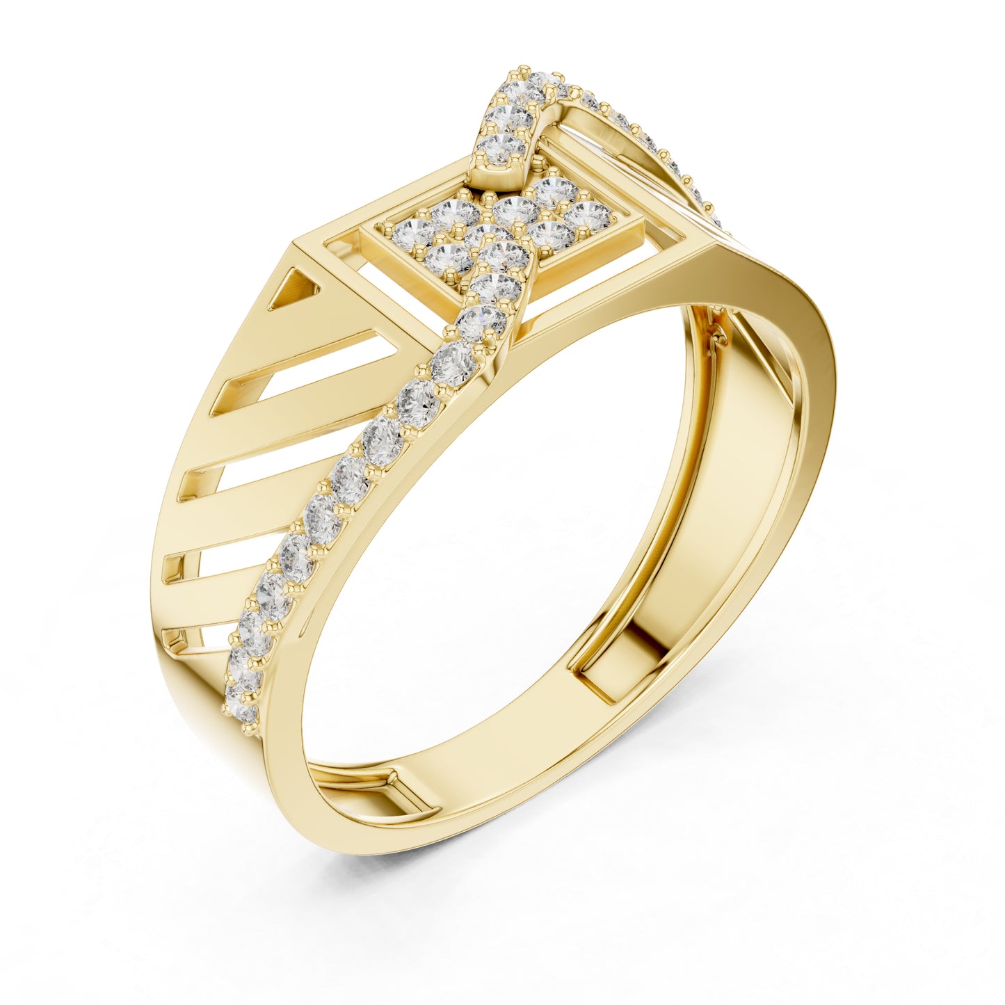 18K Yellow Gold Round Lab-Grown Diamond Everyday Wear Drop Ring for Women | Pure Carat