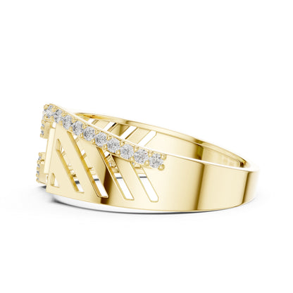 18K Yellow Gold Round Lab-Grown Diamond Everyday Wear Drop Ring for Women | Pure Carat