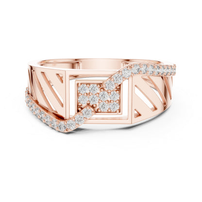 18K Yellow Gold Round Lab-Grown Diamond Everyday Wear Drop Ring for Women | Pure Carat