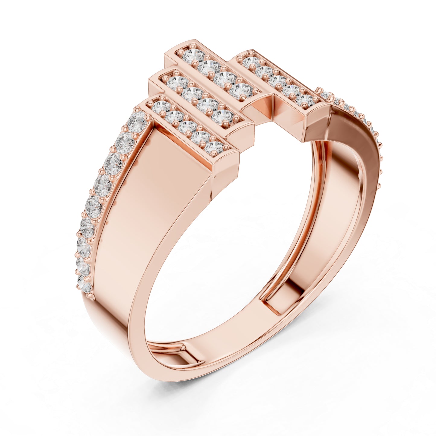 18K Rose Gold Round Lab-Grown Diamond Engagement Ring for Women | Pure Carat