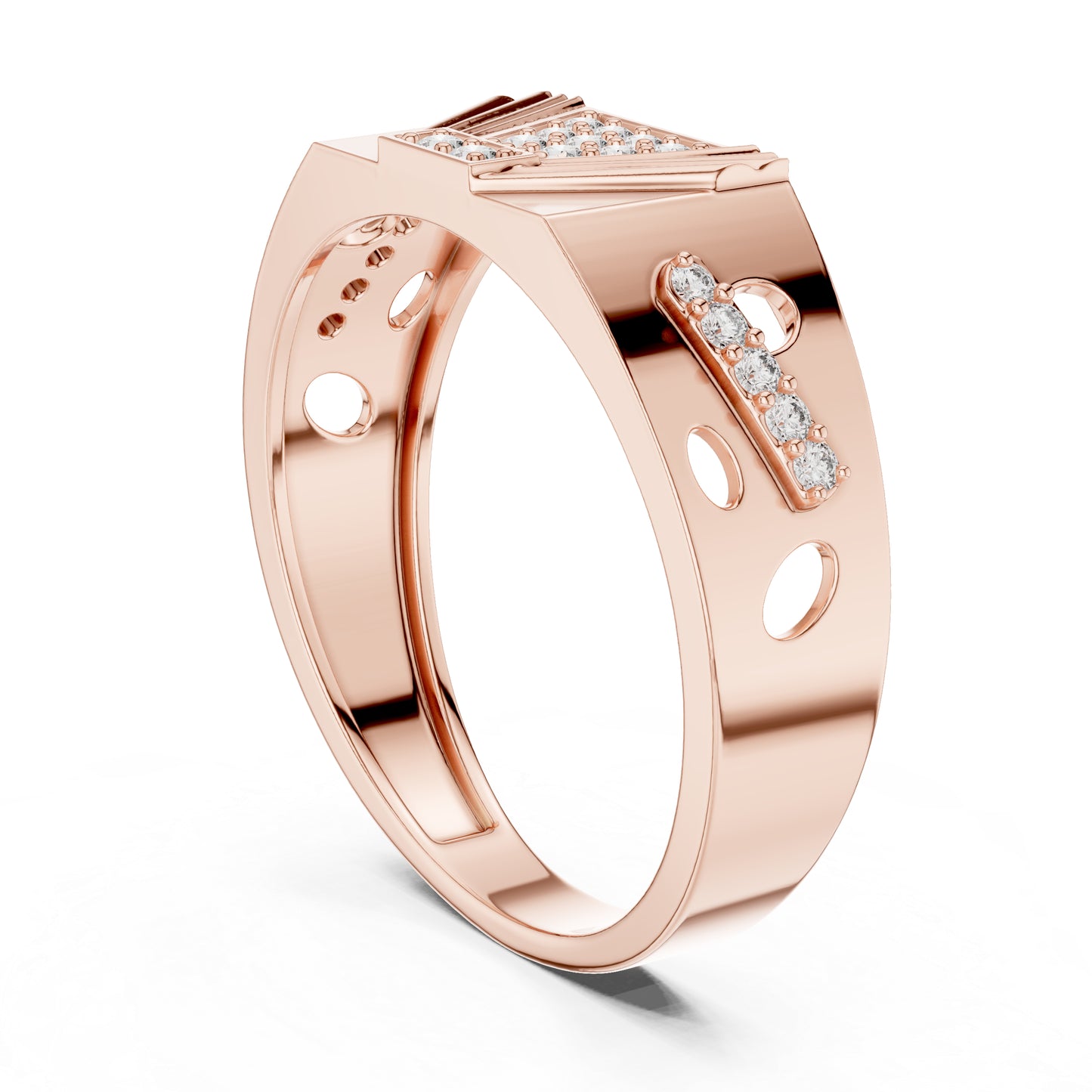 14K Rose Gold Round Lab-Grown Diamond Party Wear Drop Ring for Women | Pure Carat