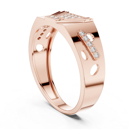 14K Rose Gold Round Lab-Grown Diamond Party Wear Drop Ring for Women | Pure Carat