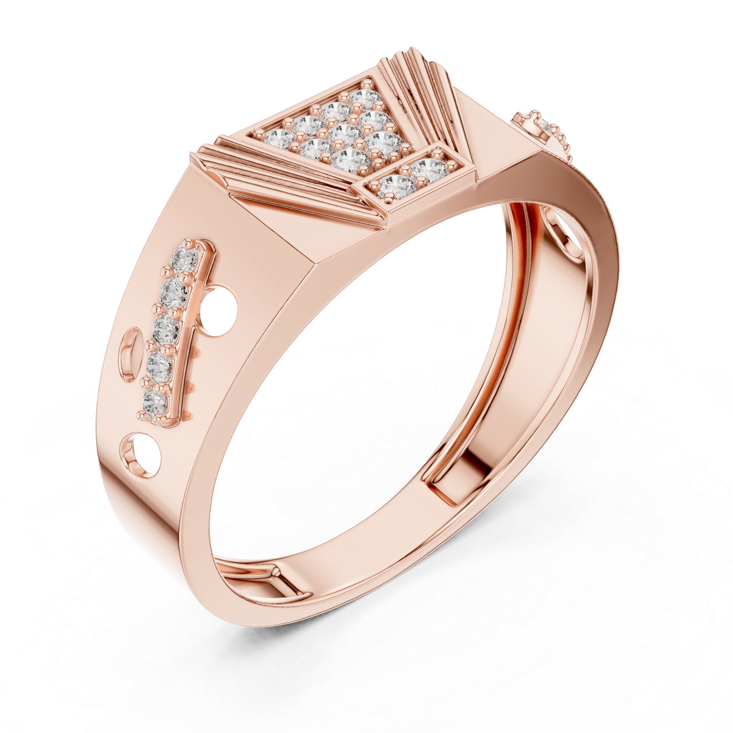 14K Rose Gold Round Lab-Grown Diamond Party Wear Drop Ring for Women | Pure Carat