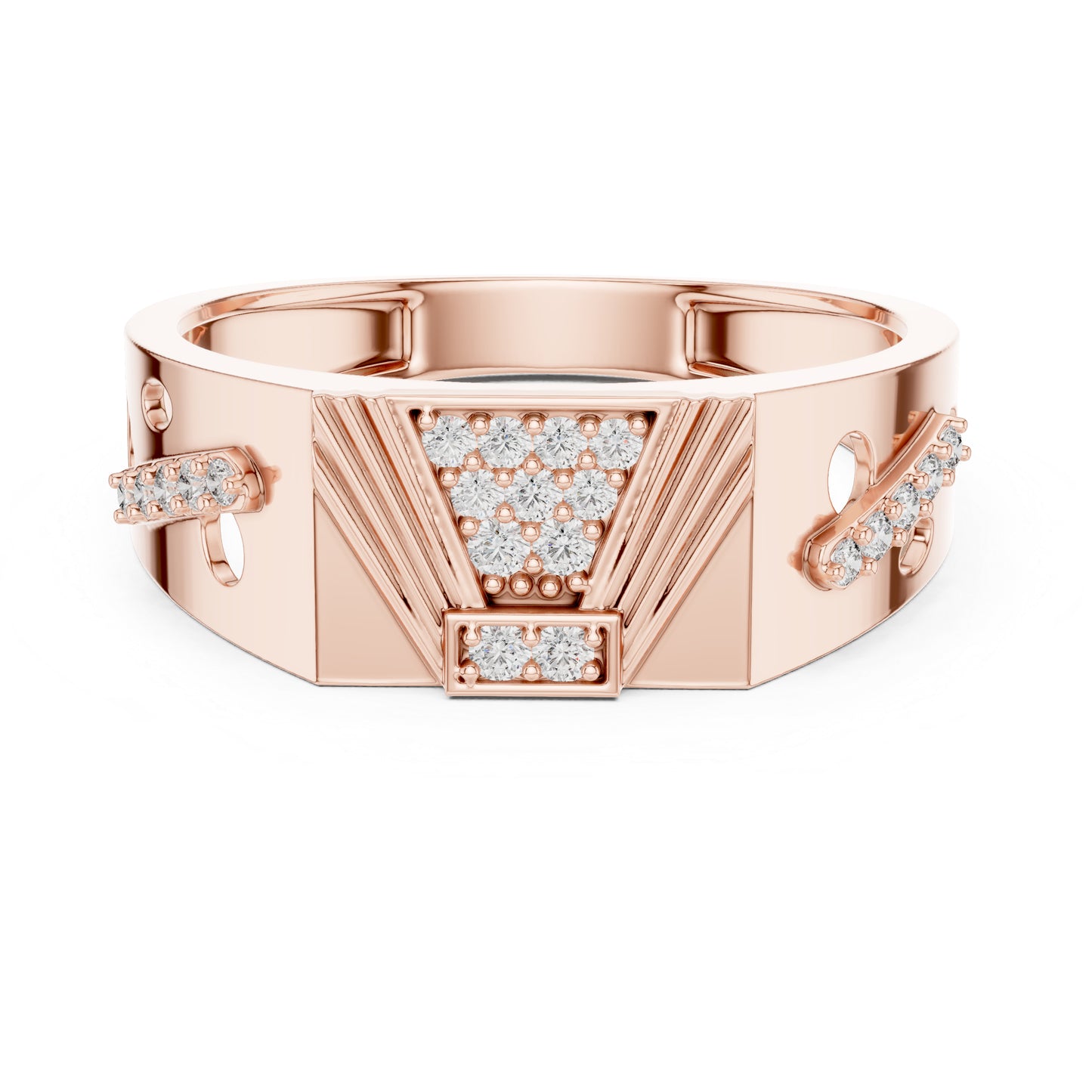 14K Rose Gold Round Lab-Grown Diamond Party Wear Drop Ring for Women | Pure Carat