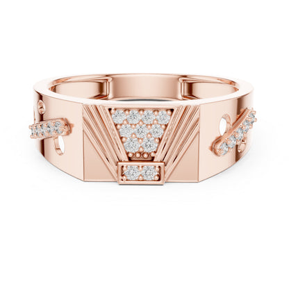 14K Rose Gold Round Lab-Grown Diamond Party Wear Drop Ring for Women | Pure Carat