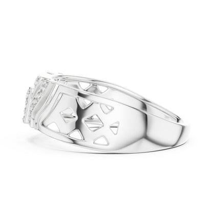 14K White Gold Round Lab-Grown Diamond Everyday Wear Drop Ring for Women | Pure Carat