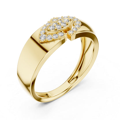14K Yellow Gold Round Lab-Grown Diamond Office Wear Ring for Women | Pure Carat