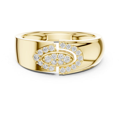 14K Yellow Gold Round Lab-Grown Diamond Office Wear Ring for Women | Pure Carat