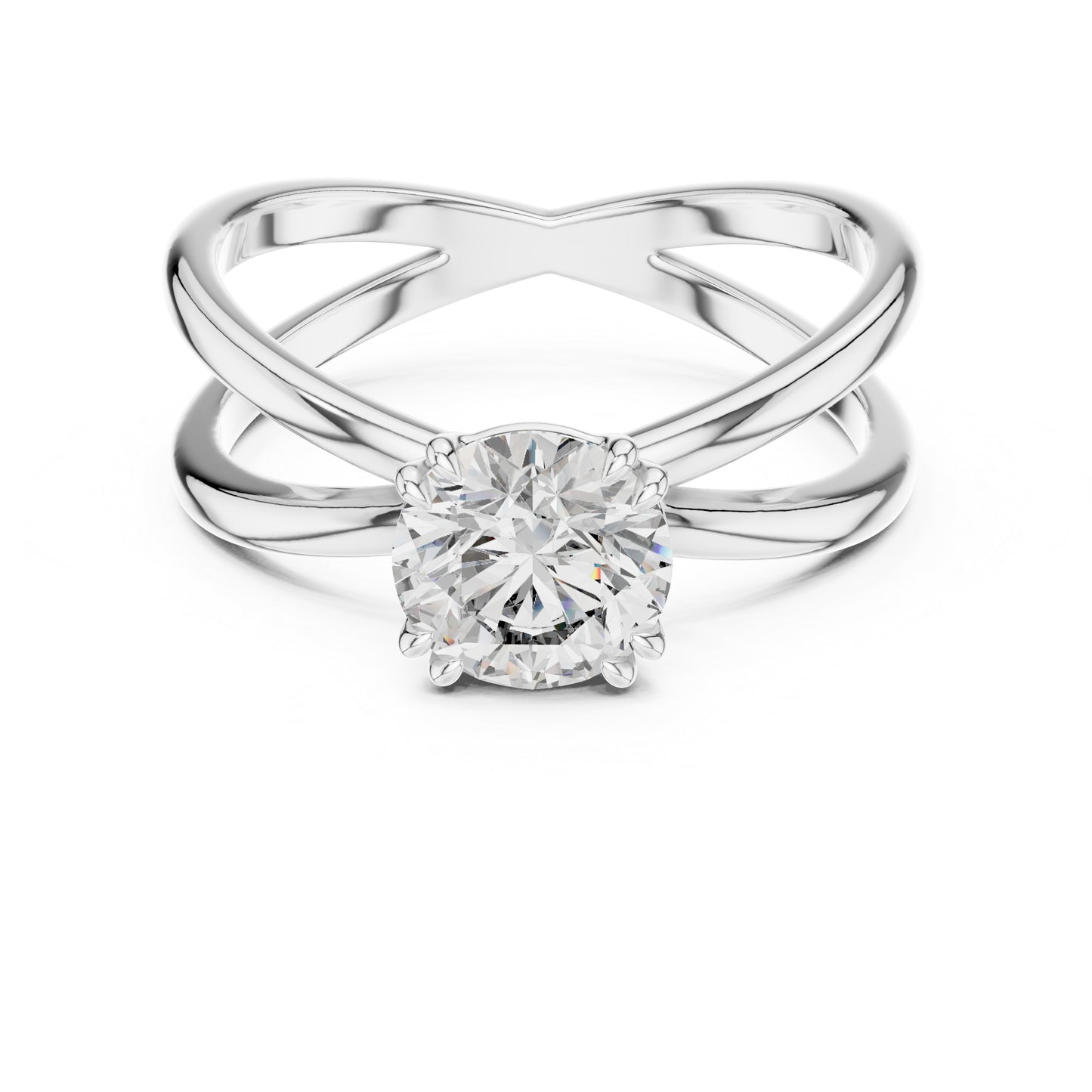 Women’s Round Lab-Grown Diamond Ring in 14K White Gold | Pure Carat