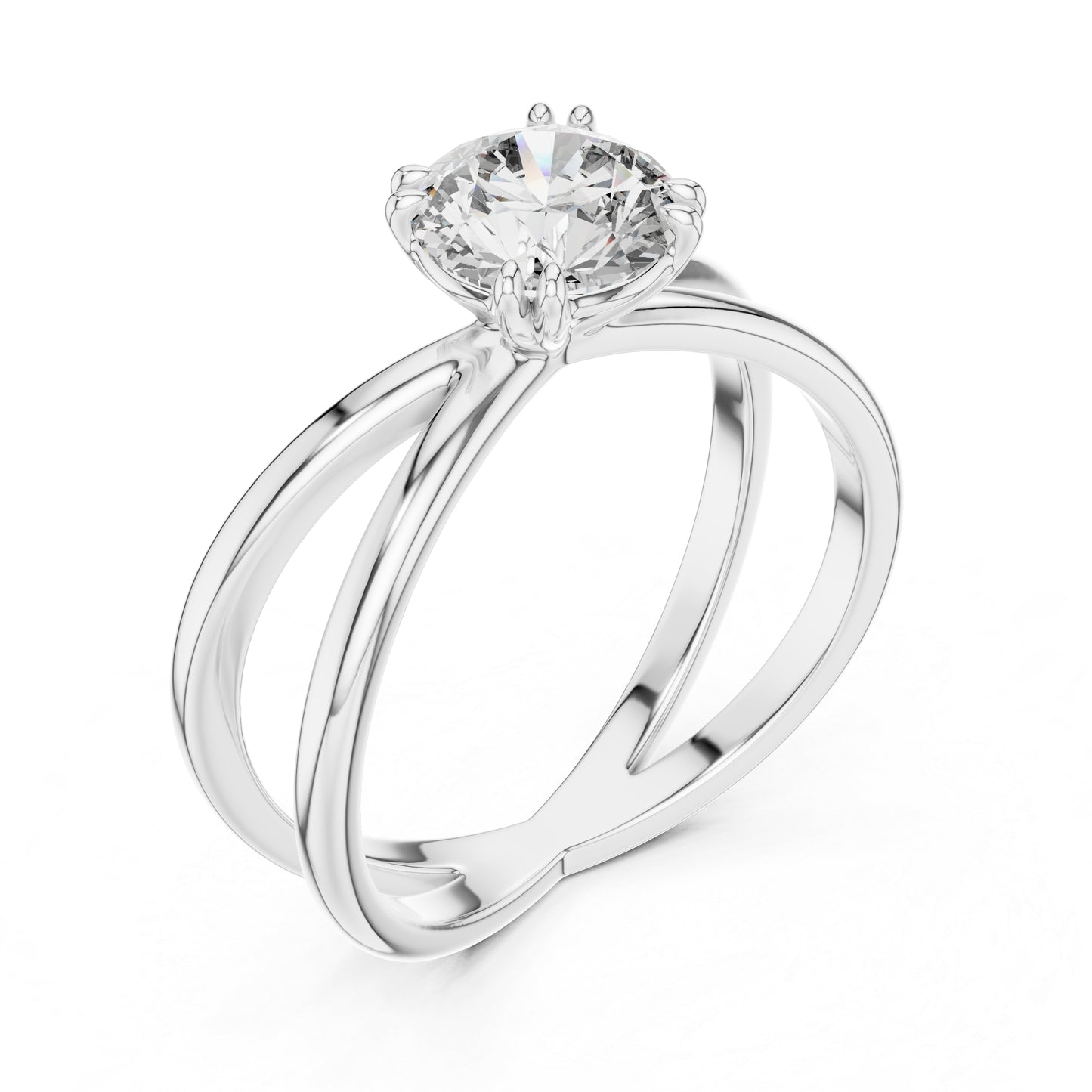 Women’s Round Lab-Grown Diamond Ring in 14K White Gold | Pure Carat
