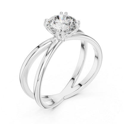Women’s Round Lab-Grown Diamond Ring in 14K White Gold | Pure Carat