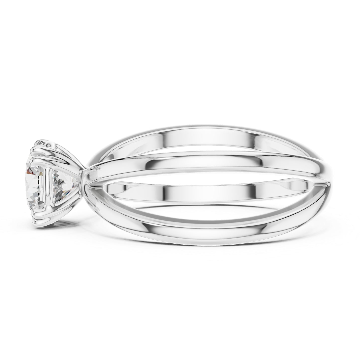 Women’s Round Lab-Grown Diamond Ring in 14K White Gold | Pure Carat