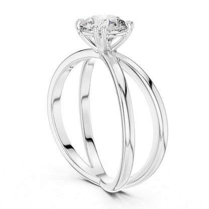 Women’s Round Lab-Grown Diamond Ring in 14K White Gold | Pure Carat