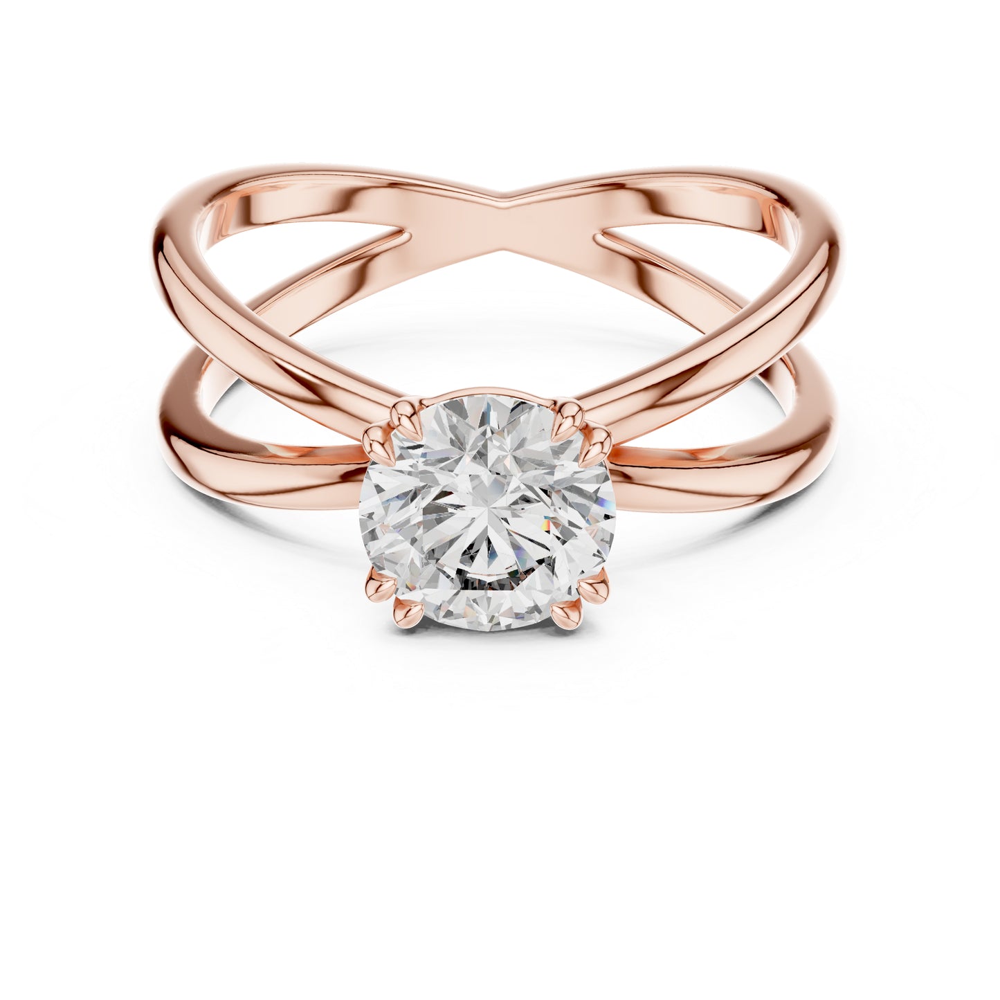 Women’s Round Lab-Grown Diamond Ring in 14K White Gold | Pure Carat