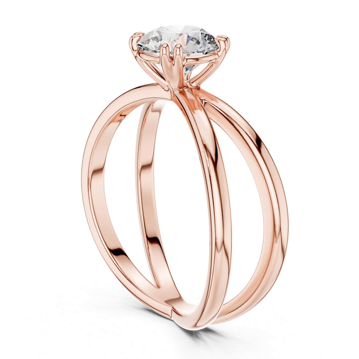 Women’s Round Lab-Grown Diamond Ring in 14K White Gold | Pure Carat