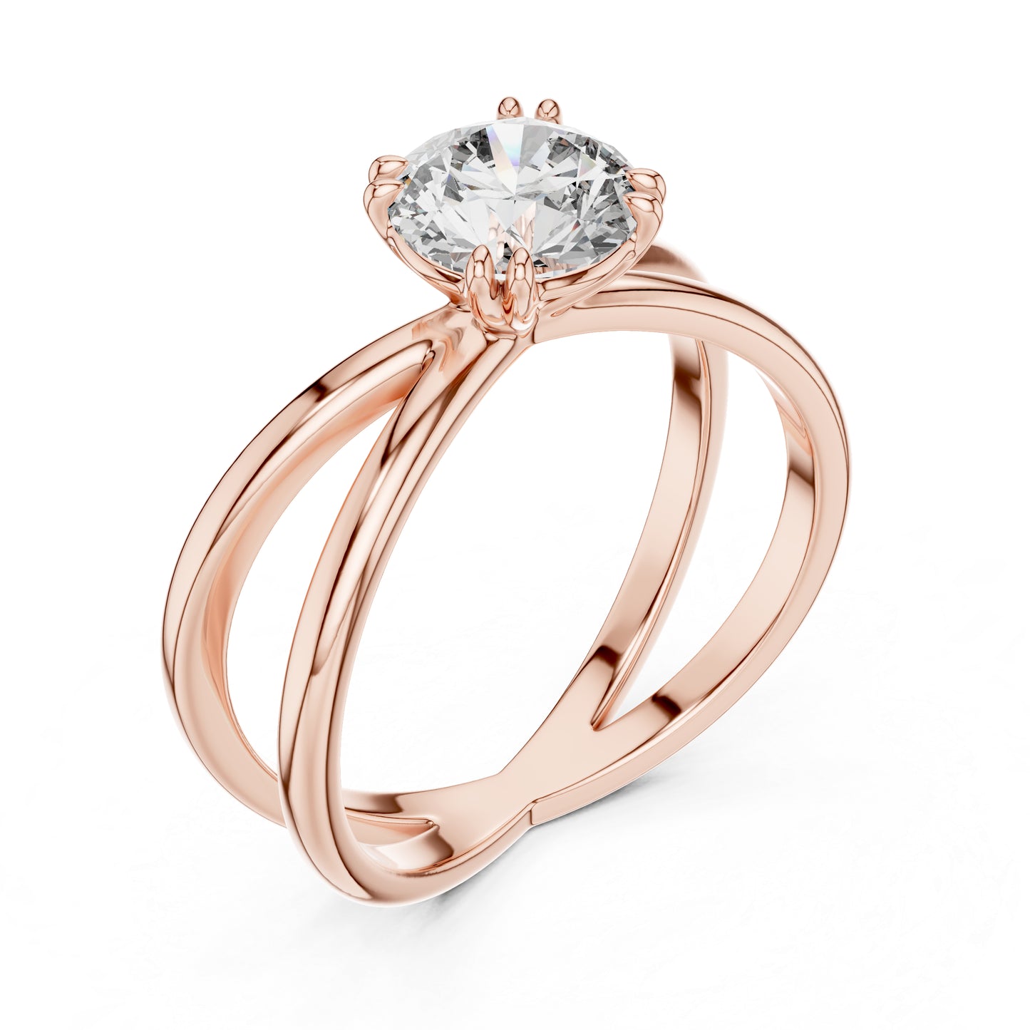Women’s Round Lab-Grown Diamond Ring in 14K White Gold | Pure Carat
