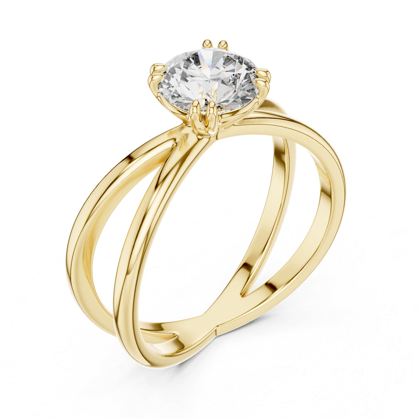 Women’s Round Lab-Grown Diamond Ring in 14K White Gold | Pure Carat