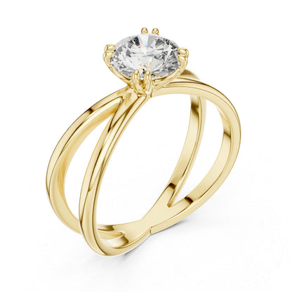 Women’s Round Lab-Grown Diamond Ring in 14K White Gold | Pure Carat