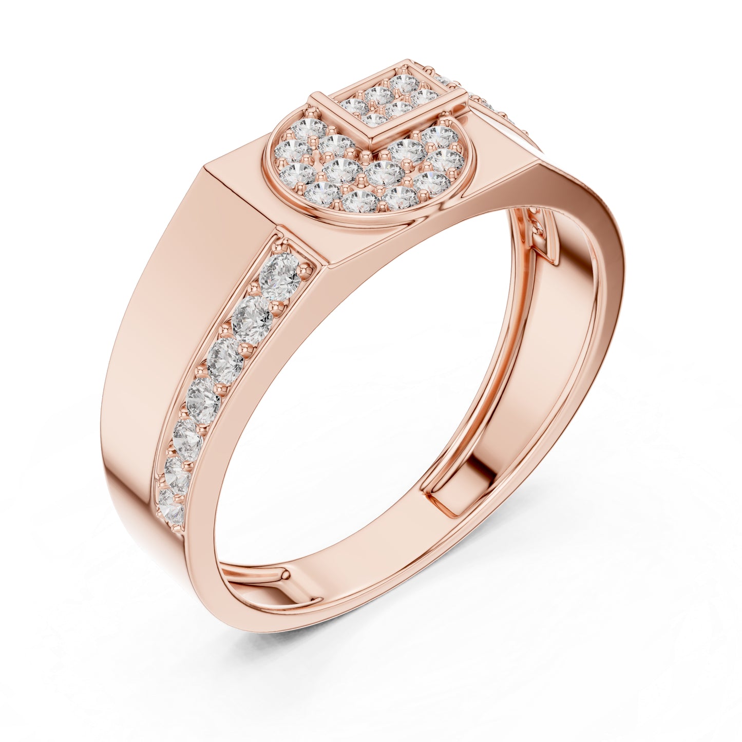 18K Rose Gold Round Lab-Grown Diamond Engagement Ring for Women | Pure Carat