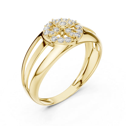 14K Yellow Gold Round Lab-Grown Diamond Ring for Women | Everyday Wear | Pure Carat